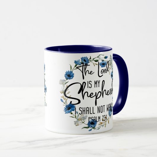 De Heer is mijn Shepherd | 23:1 Bijbelverse psalm Mok (Voorkant rechts)