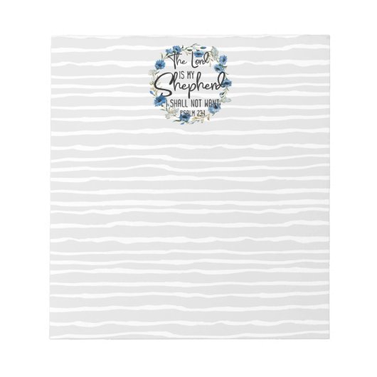 De Heer is mijn Shepherd | 23:1 Bijbelverse psalm Notitieblok (Voorkant)