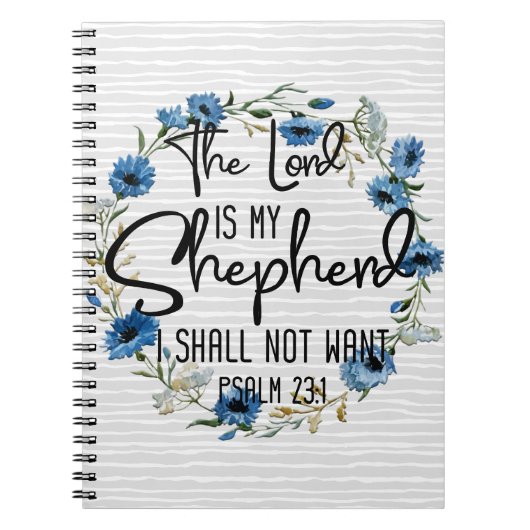 De Heer is mijn Shepherd | 23:1 Bijbelverse psalm Notitieboek (Voorkant)