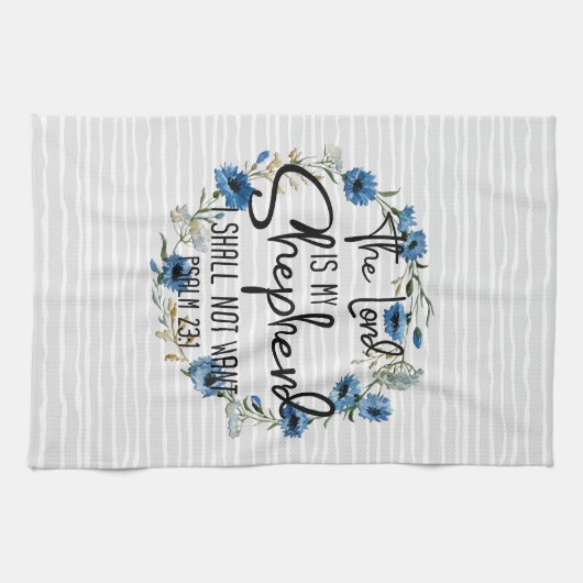 De Heer is mijn Shepherd | 23:1 Bijbelverse psalm Theedoek (Horizontaal)