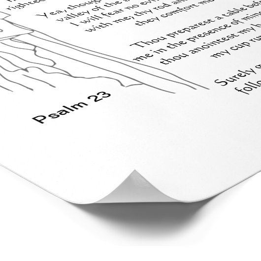 De Heer is mijn Shepherd 23rd Psalm Bijbelscriptie Poster (Hoek)