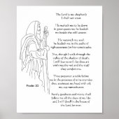 De Heer is mijn Shepherd 23rd Psalm Bijbelscriptie Poster (Voorkant)