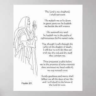 De Heer is mijn Shepherd 23rd Psalm Bijbelscriptie Poster
