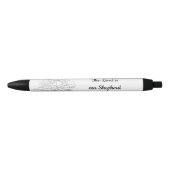 De Heer is mijn Shepherd 23rd Psalm Bijbelscriptie Zwarte Inkt Pen (Voorkant)