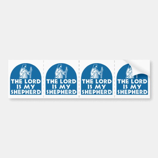 De Heer is mijn Shepherd Blue Bumpersticker (Voorkant)