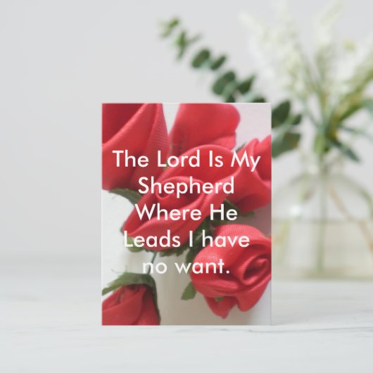De Heer is Mijn Shepherd Briefkaart (Staand voorkant)