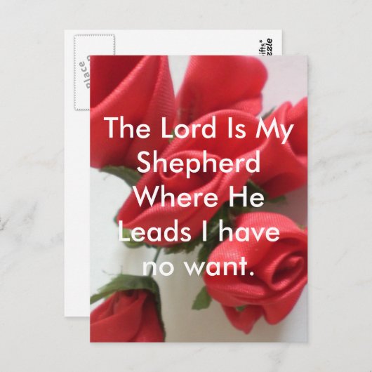 De Heer is Mijn Shepherd Briefkaart (Voorkant / Achterkant)