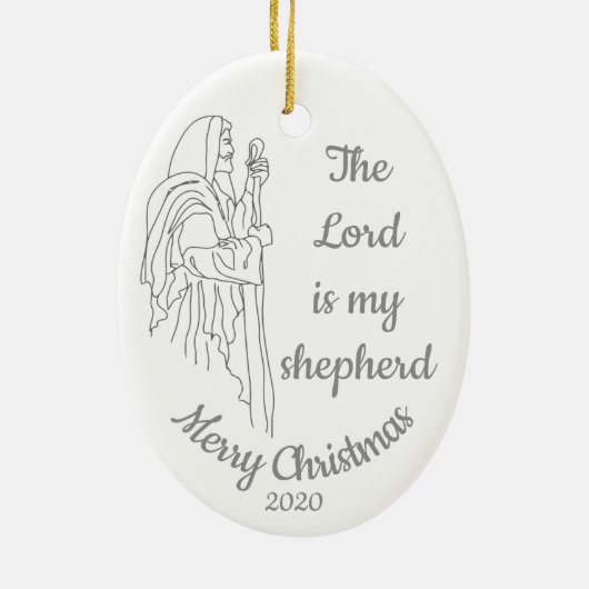 De Heer is mijn Shepherd Keramisch Ornament (Achterkant)