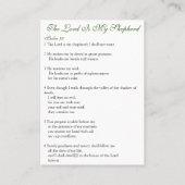 De Heer is mijn Shepherd - Prayer Card Visitekaartje (Achterkant)