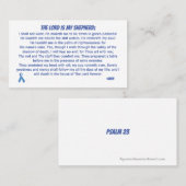 De Heer is mijn Shepherd PSALM 23 Blue Ribbon Visitekaartje (Voorkant / Achterkant)