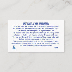 De Heer is mijn Shepherd PSALM 23 Blue Ribbon Visitekaartje