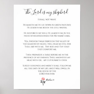 De Heer is mijn Shepherd, Psalm 23 Poster