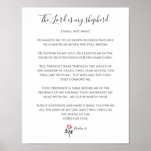 De Heer is mijn Shepherd, Psalm 23 Poster (Voorkant)