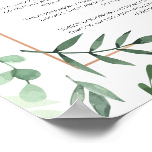 De Heer is mijn Shepherd, Psalm 23 Poster (Hoek)