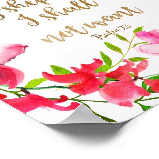 De Heer is mijn Shepherd Psalm 23 Poster (Hoek)