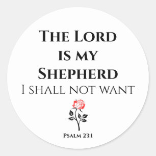 De Heer is mijn Shepherd, Psalm 23 Ronde Sticker