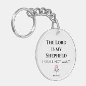 De Heer is mijn Shepherd, Psalm 23 Sleutelhanger (Voorkant Links)