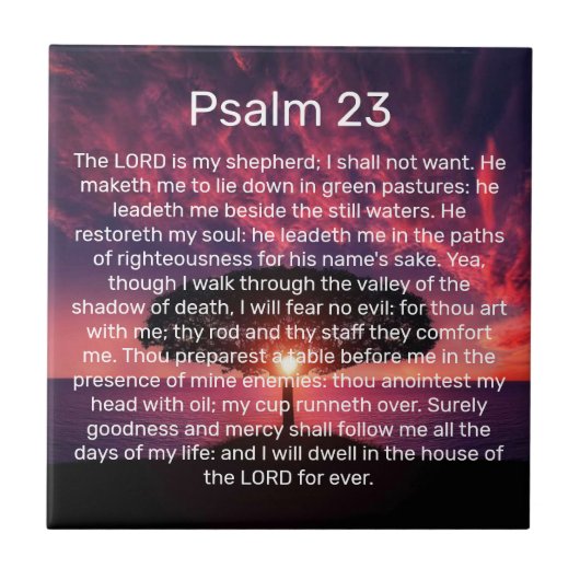 De Heer is mijn Shepherd Psalm 23 Tegeltje (Voorkant)