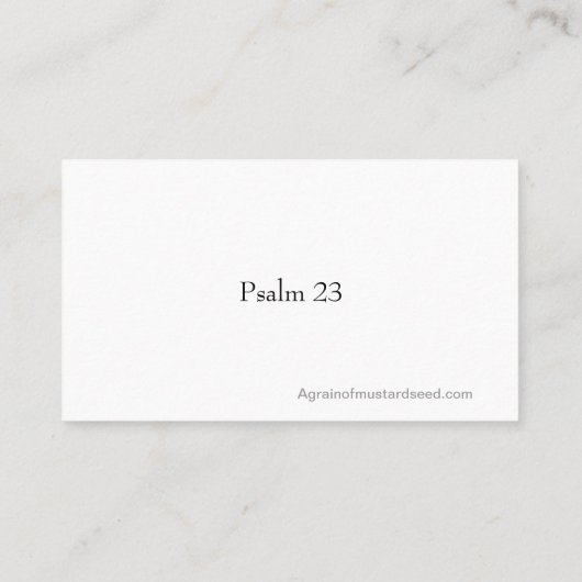 De Heer is mijn Shepherd PSALM 23 Visitekaartje (Achterkant)