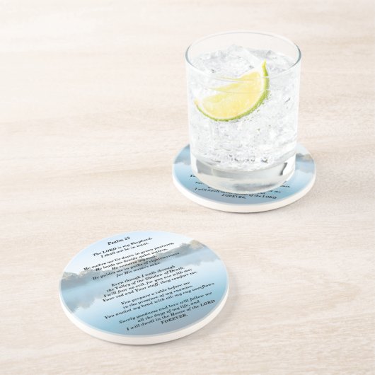 De Heer is mijn Shepherd Psalm 23 Zandsteen Onderzetter (Zijkant)