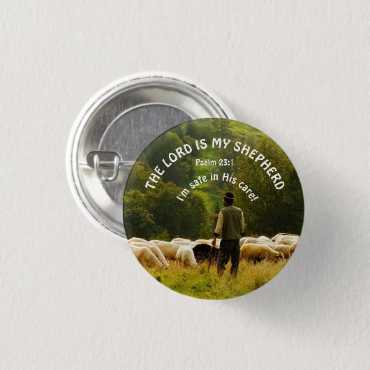 De Heer is mijn Shepherd Ronde Button 3,2 Cm (Voorkant /achterkant)