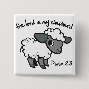 De Heer is mijn Shepherd Vierkante Button 5,1 Cm