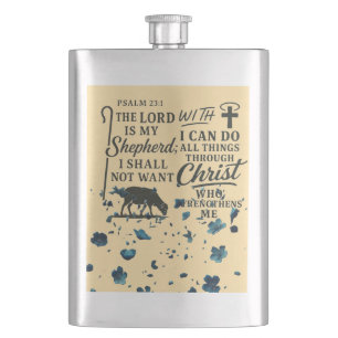 De Heer is mijn Shepherd ,Vinyl Wrapped Flask Flacon
