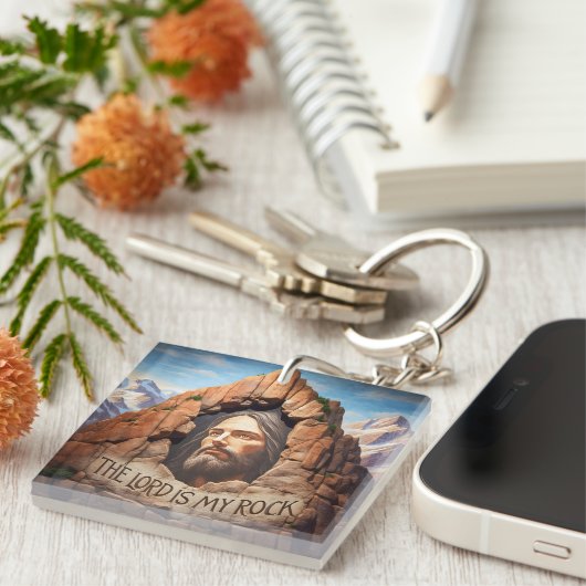 De Heer is mijn steen Sleutelhanger (Voorkant Rechts)