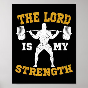 De Heer is mijn Sterke Christelijke Gym Jesus Work Poster