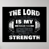De Heer is mijn Sterke Isaiah 12:2 Christelijk Poster (Voorkant)