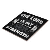 De Heer is mijn Sterke Isaiah 12:2 Christelijk Tegeltje (Zijkant)