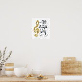 De Heer is Mijn Sterkte en Mijn Song Gold Print (Keuken)