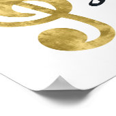 De Heer is Mijn Sterkte en Mijn Song Gold Print (Hoek)