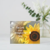 De Heer is mijn Sterkte en Song Bible Verse Briefkaart (Staand voorkant)