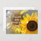 De Heer is mijn Sterkte en Song Bible Verse Briefkaart (Voorkant / Achterkant)