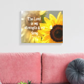 De Heer is mijn Sterkte en Song Bible Verse Canvas Afdruk (Insitu (Woonkamer))