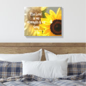 De Heer is mijn Sterkte en Song Bible Verse Canvas Afdruk (Insitu (Slaapkamer))