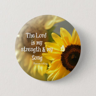 De Heer is mijn Sterkte en Song Bible Verse Ronde Button 5,7 Cm