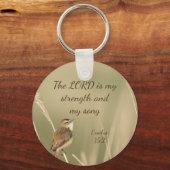 De Heer is Mijn Sterkte & Zong Inspirerend Bijbel Sleutelhanger (Voorkant)