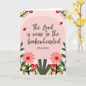 De Heer is nabij de gebroken harten Lente Kaart (Gele Bloem)