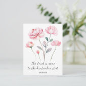 De Heer is nabij de gebroken harten met bloem Briefkaart (Staand voorkant)