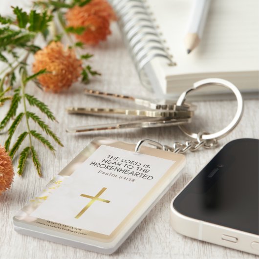 De Heer is nabij de gebroken harten Sleutelhanger (Voorkant Rechts)