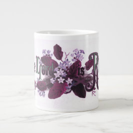 "De Heer is Opgewekt" Vintage Paas Kunst aubergine Grote Koffiekop