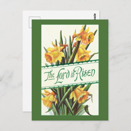 De Heer is Risen met Gele Daffodils Briefkaart (Voorkant / Achterkant)