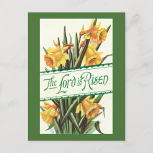 De  Heer is Risen met Gele Daffodils Briefkaart