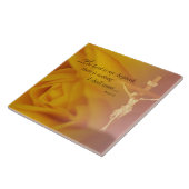 De Heer is Shepherd, Cross & Yellow Rose Tegeltje (Zijkant)