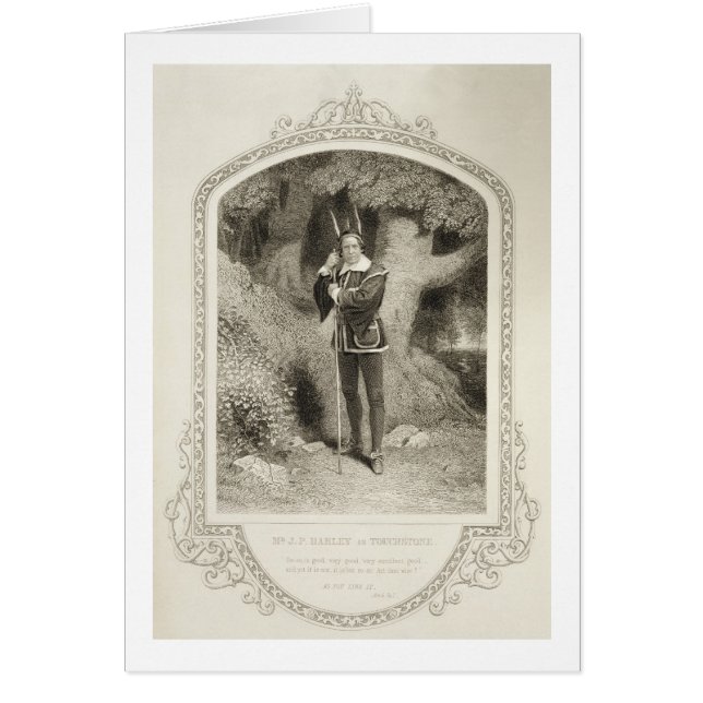 de heer J.P. Harley as Touchstone, Act V Scene 1,  (Voorkant)