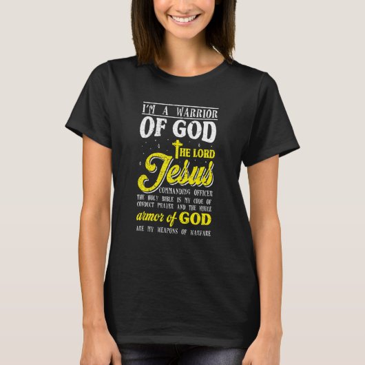 De Heer Jezus Commanding Officer Faith Christelijk T-shirt (Voorkant)
