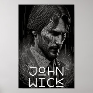 de heer John Wick - Donkere stijl Poster