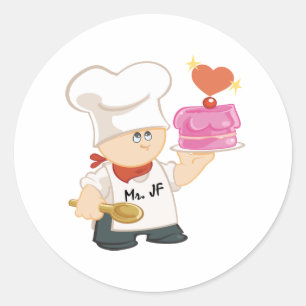 de heer Junky Food Ronde Sticker